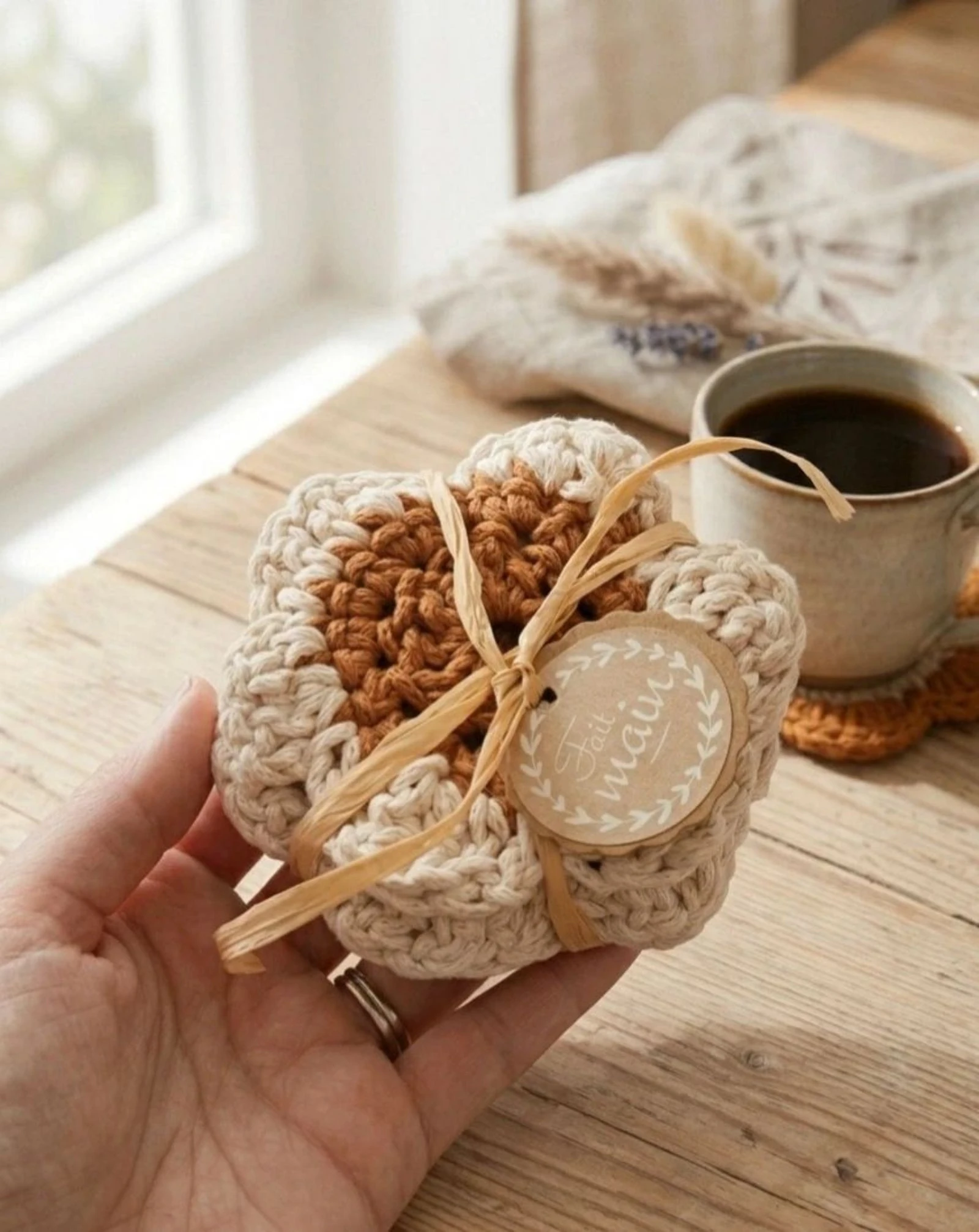 Sous verre marguerite crochet